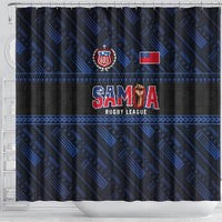 Toa Samoa Rugby Shower Curtain Siva Tau - Samoan Warriors Pacific Pattern LT03 - Polynesian Pride