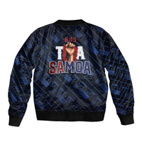 Toa Samoa Rugby Sleeve Zip Bomber Jacket Siva Tau - Samoan Warriors Pacific Pattern LT03 - Polynesian Pride