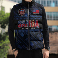 Toa Samoa Rugby Sleeveless Puffer Jacket Siva Tau - Samoan Warriors Pacific Pattern LT03 - Polynesian Pride