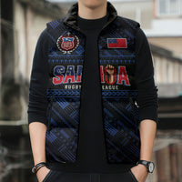 Toa Samoa Rugby Sleeveless Puffer Jacket Siva Tau - Samoan Warriors Pacific Pattern LT03 - Polynesian Pride