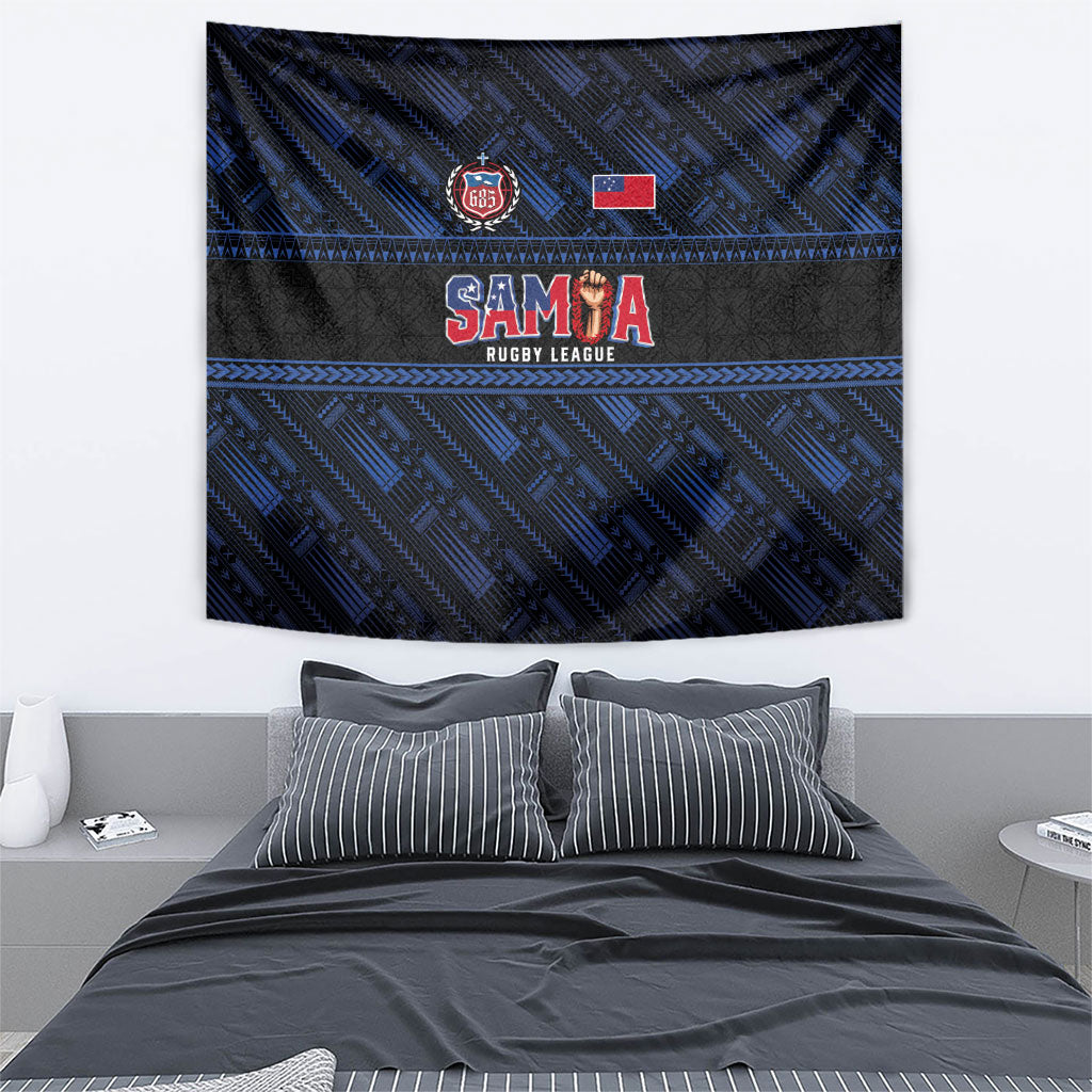 Toa Samoa Rugby Tapestry Siva Tau - Samoan Warriors Pacific Pattern LT03 - Polynesian Pride