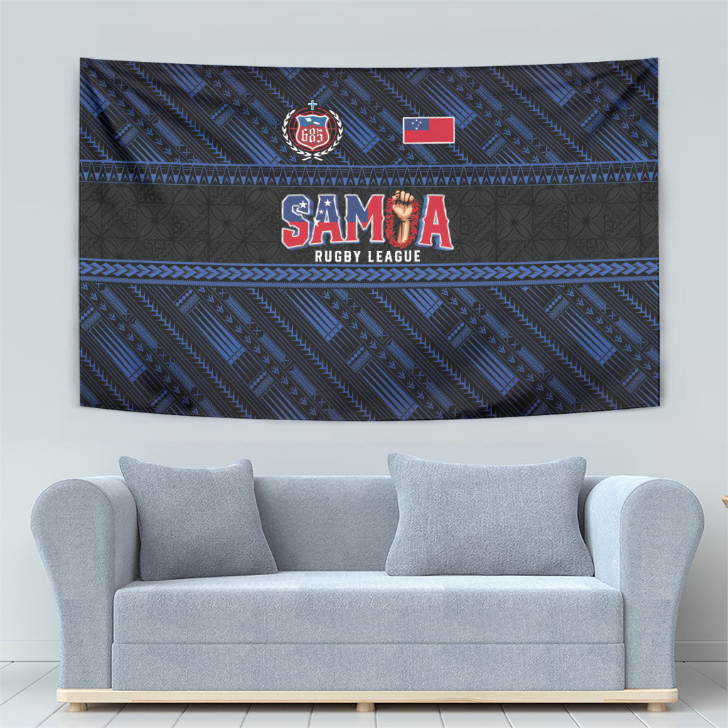 Toa Samoa Rugby Tapestry Siva Tau - Samoan Warriors Pacific Pattern LT03 - Polynesian Pride