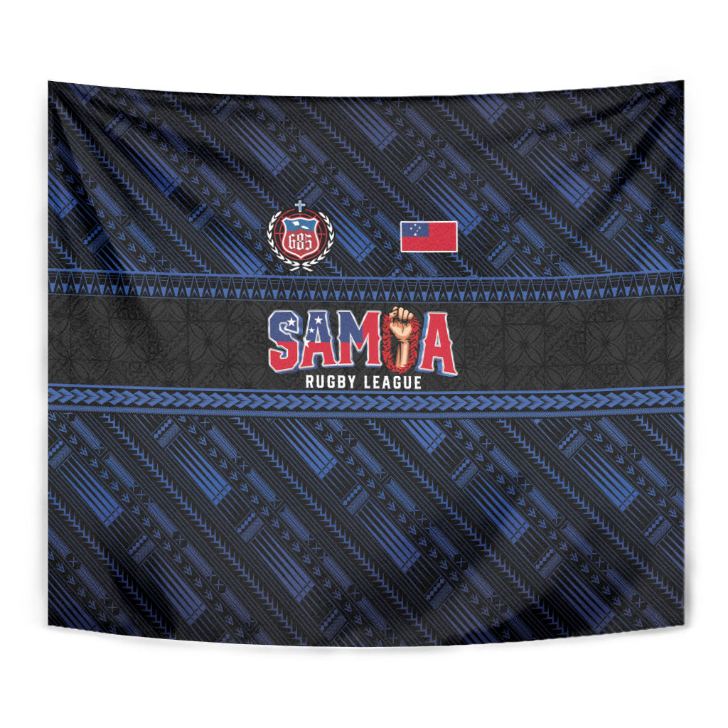 Toa Samoa Rugby Tapestry Siva Tau - Samoan Warriors Pacific Pattern LT03 - Polynesian Pride