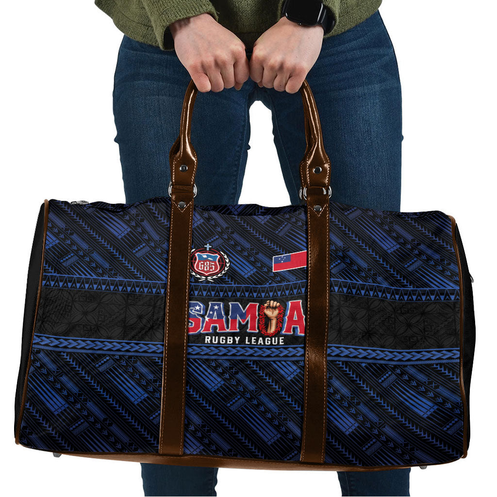 Toa Samoa Rugby Travel Bag Siva Tau - Samoan Warriors Pacific Pattern LT03 Navy - Polynesian Pride
