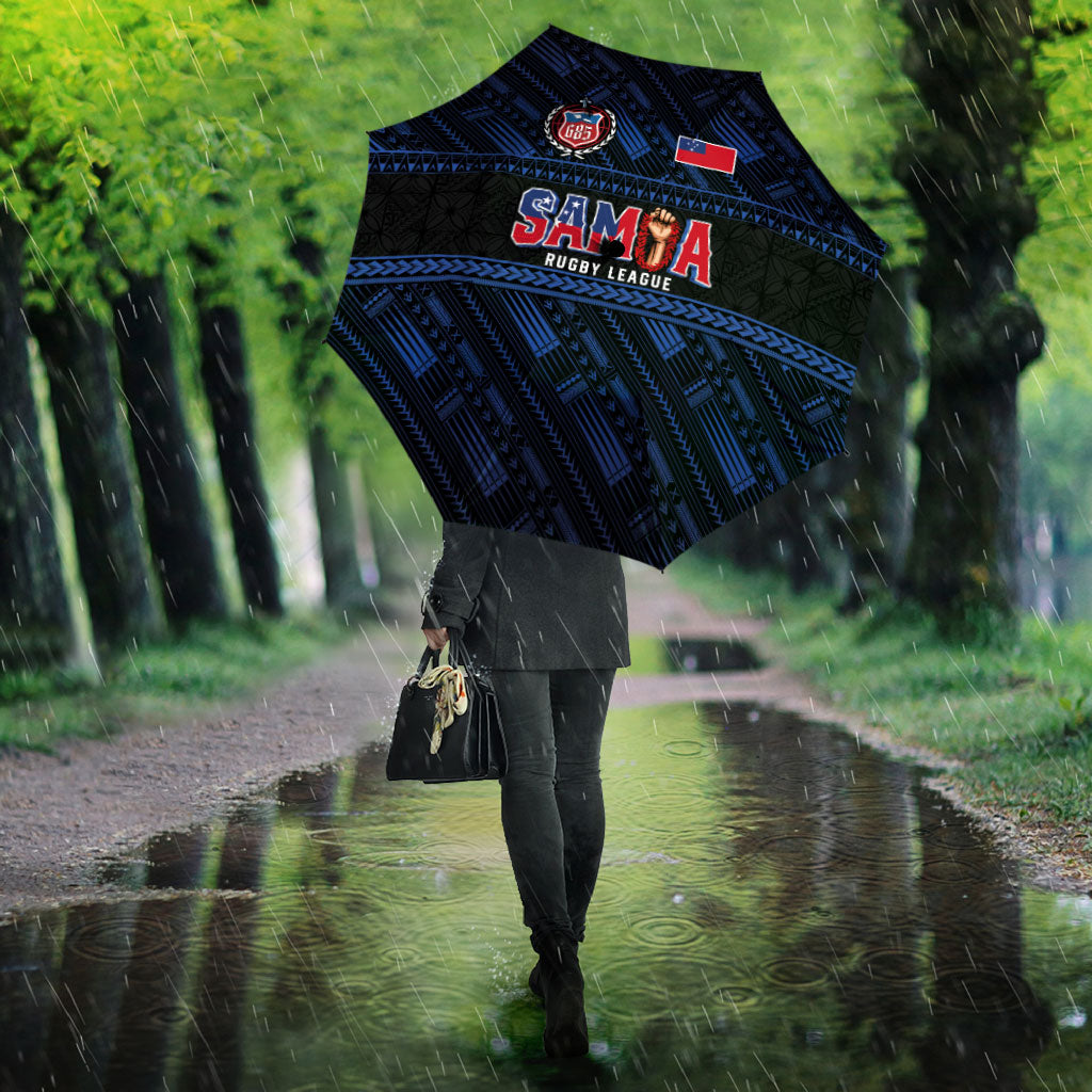 Toa Samoa Rugby Umbrella Siva Tau - Samoan Warriors Pacific Pattern LT03 - Polynesian Pride