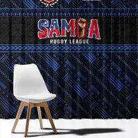 Toa Samoa Rugby Window Curtain Siva Tau - Samoan Warriors Pacific Pattern LT03 - Polynesian Pride
