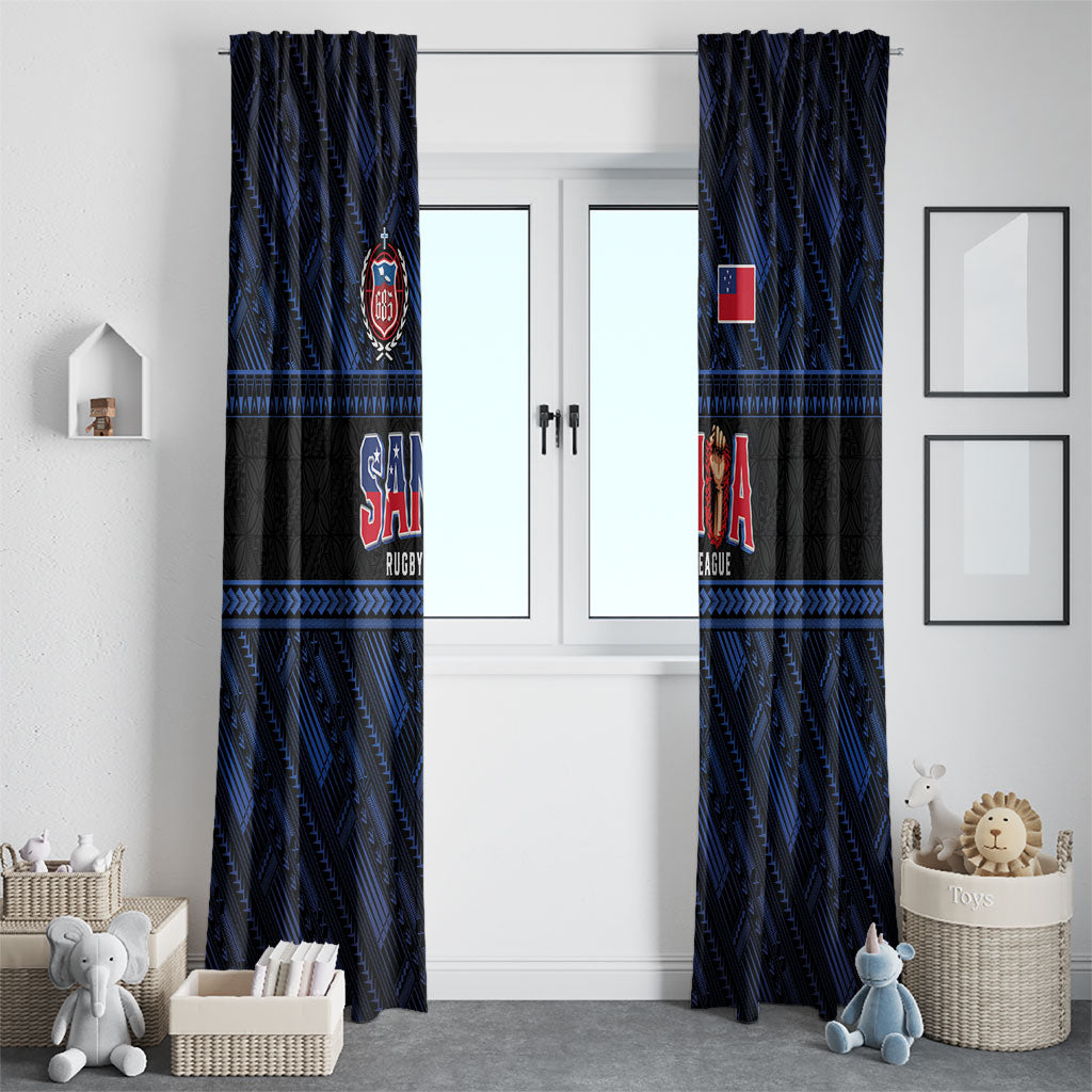 Toa Samoa Rugby Window Curtain Siva Tau - Samoan Warriors Pacific Pattern LT03 - Polynesian Pride
