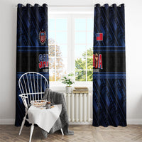 Toa Samoa Rugby Window Curtain Siva Tau - Samoan Warriors Pacific Pattern LT03 - Polynesian Pride