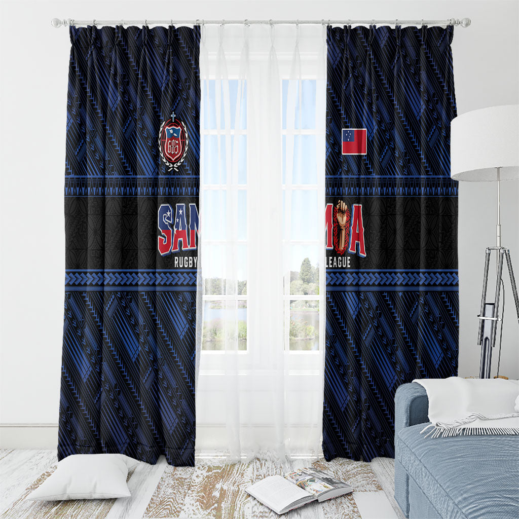 Toa Samoa Rugby Window Curtain Siva Tau - Samoan Warriors Pacific Pattern LT03 - Polynesian Pride