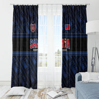 Toa Samoa Rugby Window Curtain Siva Tau - Samoan Warriors Pacific Pattern LT03 - Polynesian Pride