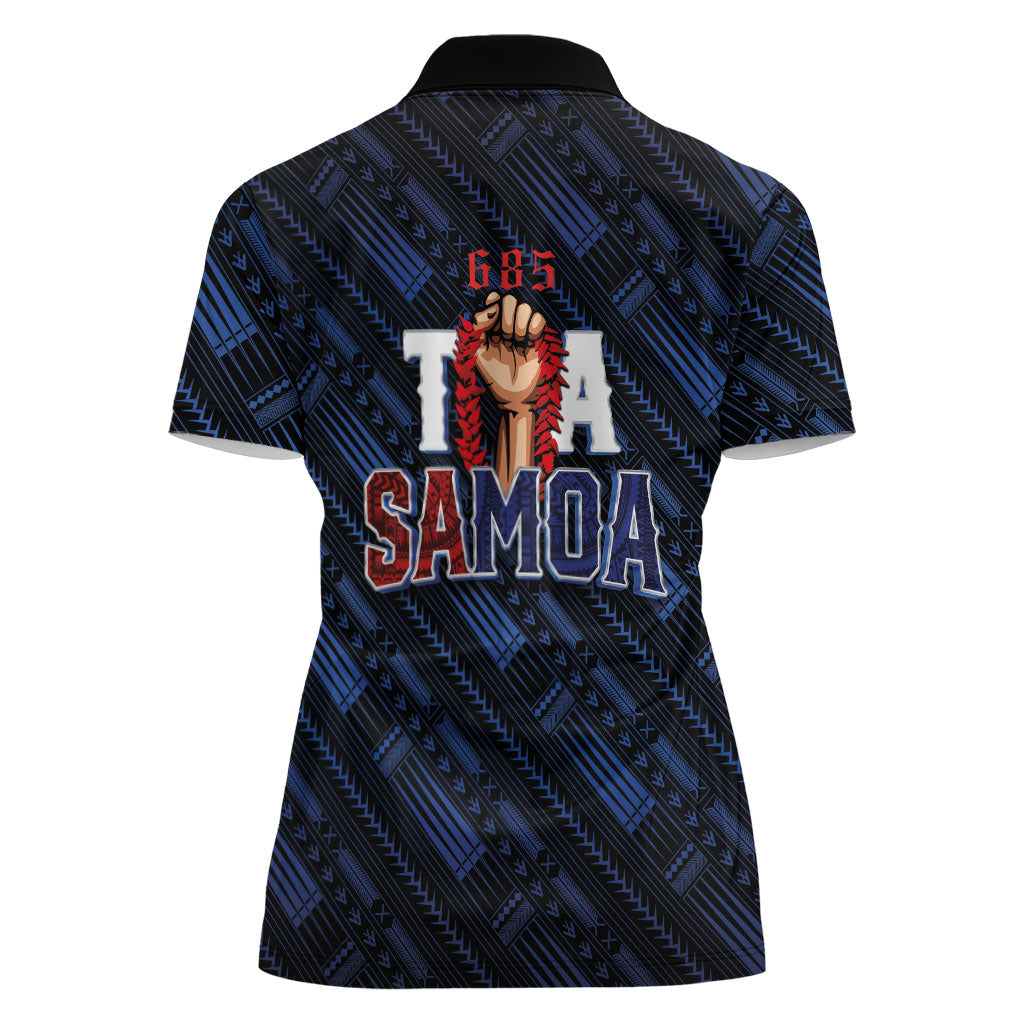 Toa Samoa Rugby Women Polo Shirt Siva Tau - Samoan Warriors Pacific Pattern LT03 - Polynesian Pride