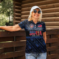 Toa Samoa Rugby Women Polo Shirt Siva Tau - Samoan Warriors Pacific Pattern LT03 - Polynesian Pride