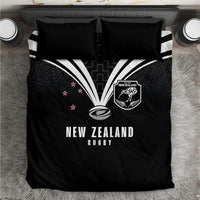 New Zealand Maori Rugby Bedding Set Aotearoa Tribal Motif Retro Concept LT03 Black - Polynesian Pride