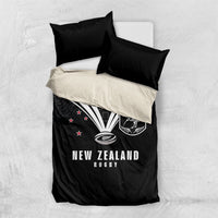 New Zealand Maori Rugby Bedding Set Aotearoa Tribal Motif Retro Concept LT03 US Twin 172cm x 218cm Black - Polynesian Pride