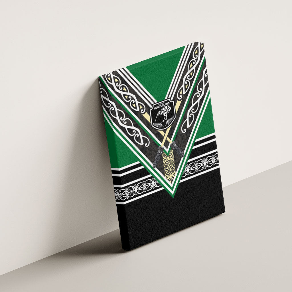 New Zealand Maori Rugby Canvas Wall Art Aotearoa Koru Geometric - Naturalistic Green LT03 - Polynesian Pride