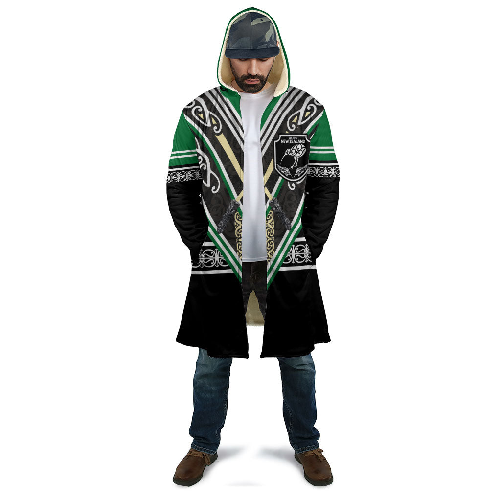 New Zealand Maori Rugby Custom Cloak Aotearoa Koru Geometric - Naturalistic Green LT03 - Polynesian Pride