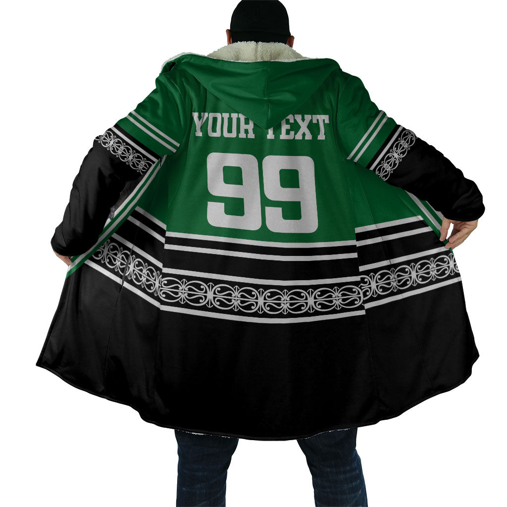 New Zealand Maori Rugby Custom Cloak Aotearoa Koru Geometric - Naturalistic Green LT03 - Polynesian Pride