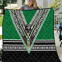 New Zealand Maori Rugby Quilt Aotearoa Koru Geometric - Naturalistic Green LT03 Green - Polynesian Pride