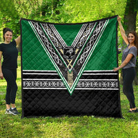New Zealand Maori Rugby Quilt Aotearoa Koru Geometric - Naturalistic Green LT03 - Polynesian Pride