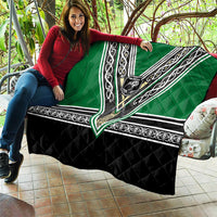 New Zealand Maori Rugby Quilt Aotearoa Koru Geometric - Naturalistic Green LT03 - Polynesian Pride