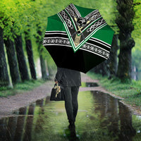 New Zealand Maori Rugby Umbrella Aotearoa Koru Geometric - Naturalistic Green LT03 - Polynesian Pride