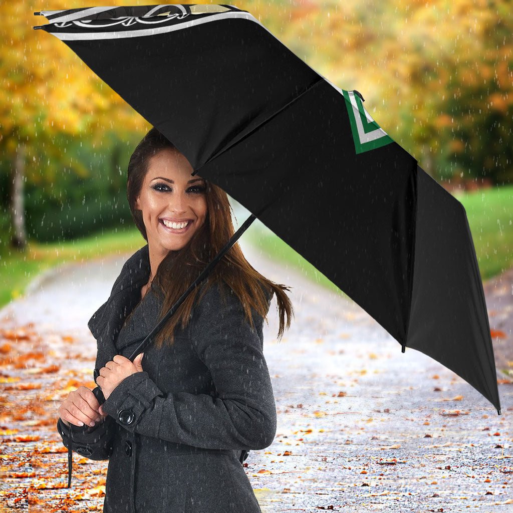 New Zealand Maori Rugby Umbrella Aotearoa Koru Geometric - Naturalistic Green LT03 - Polynesian Pride