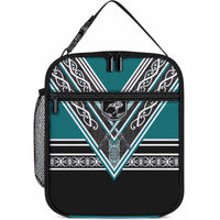 New Zealand Maori Rugby Lunch Bag Aotearoa Koru Geometric - Oceanic Color LT03 10.2 × 8.3 × 4.3 inch Turquoise - Polynesian Pride