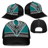 New Zealand Maori Rugby Mesh Trucker Cap Aotearoa Koru Geometric - Oceanic Color LT03 - Polynesian Pride