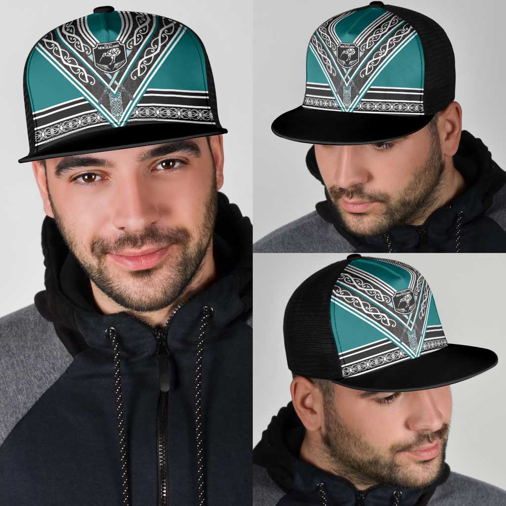 New Zealand Maori Rugby Mesh Trucker Cap Aotearoa Koru Geometric - Oceanic Color LT03 - Polynesian Pride