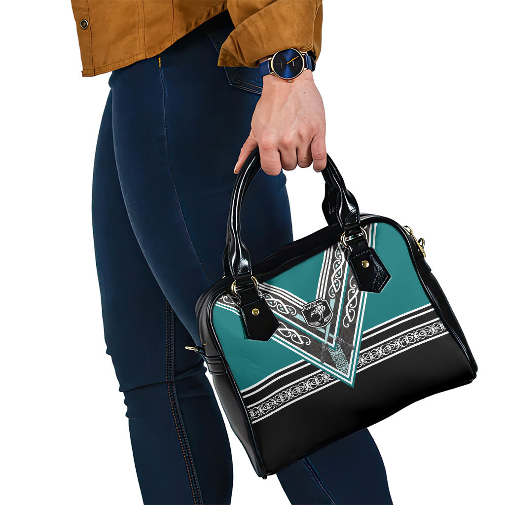 New Zealand Maori Rugby Shoulder Handbag Aotearoa Koru Geometric - Oceanic Color LT03 - Polynesian Pride