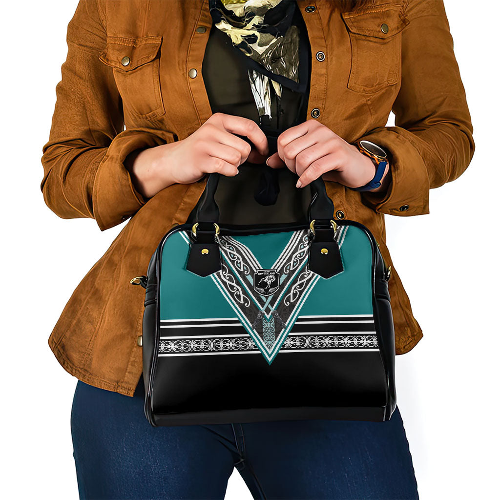 New Zealand Maori Rugby Shoulder Handbag Aotearoa Koru Geometric - Oceanic Color LT03 - Polynesian Pride