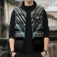 New Zealand Maori Rugby Custom Sleeveless Puffer Jacket Aotearoa Koru Geometric - Oceanic Color LT03 - Polynesian Pride