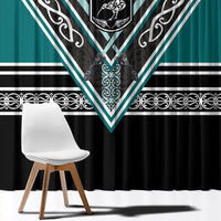 New Zealand Maori Rugby Window Curtain Aotearoa Koru Geometric - Oceanic Color LT03 - Polynesian Pride