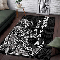 Cook Islands Va'a Polynesian Art Tattoo Area Rug Black Color LT03 Black - Polynesian Pride