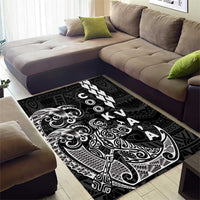Cook Islands Va'a Polynesian Art Tattoo Area Rug Black Color LT03 - Polynesian Pride
