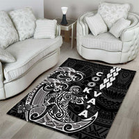 Cook Islands Va'a Polynesian Art Tattoo Area Rug Black Color LT03 - Polynesian Pride