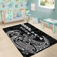 Cook Islands Va'a Polynesian Art Tattoo Area Rug Black Color LT03 - Polynesian Pride