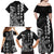 Cook Islands Vaa Polynesian Art Tattoo Family Matching Off Shoulder Maxi Dress and Hawaiian Shirt Black Color