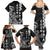 Cook Islands Vaa Polynesian Art Tattoo Family Matching Summer Maxi Dress and Hawaiian Shirt Black Color