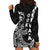 Cook Islands Vaa Polynesian Art Tattoo Hoodie Dress Black Color