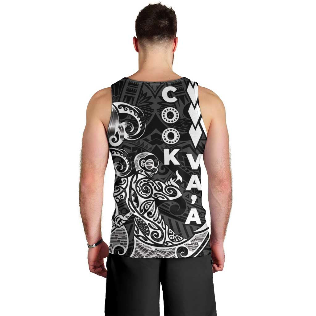 Cook Islands Va'a Polynesian Art Tattoo Men Tank Top Black Color LT03 - Polynesian Pride
