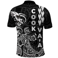 Cook Islands Va'a Polynesian Art Tattoo Polo Shirt Black Color LT03 - Polynesian Pride
