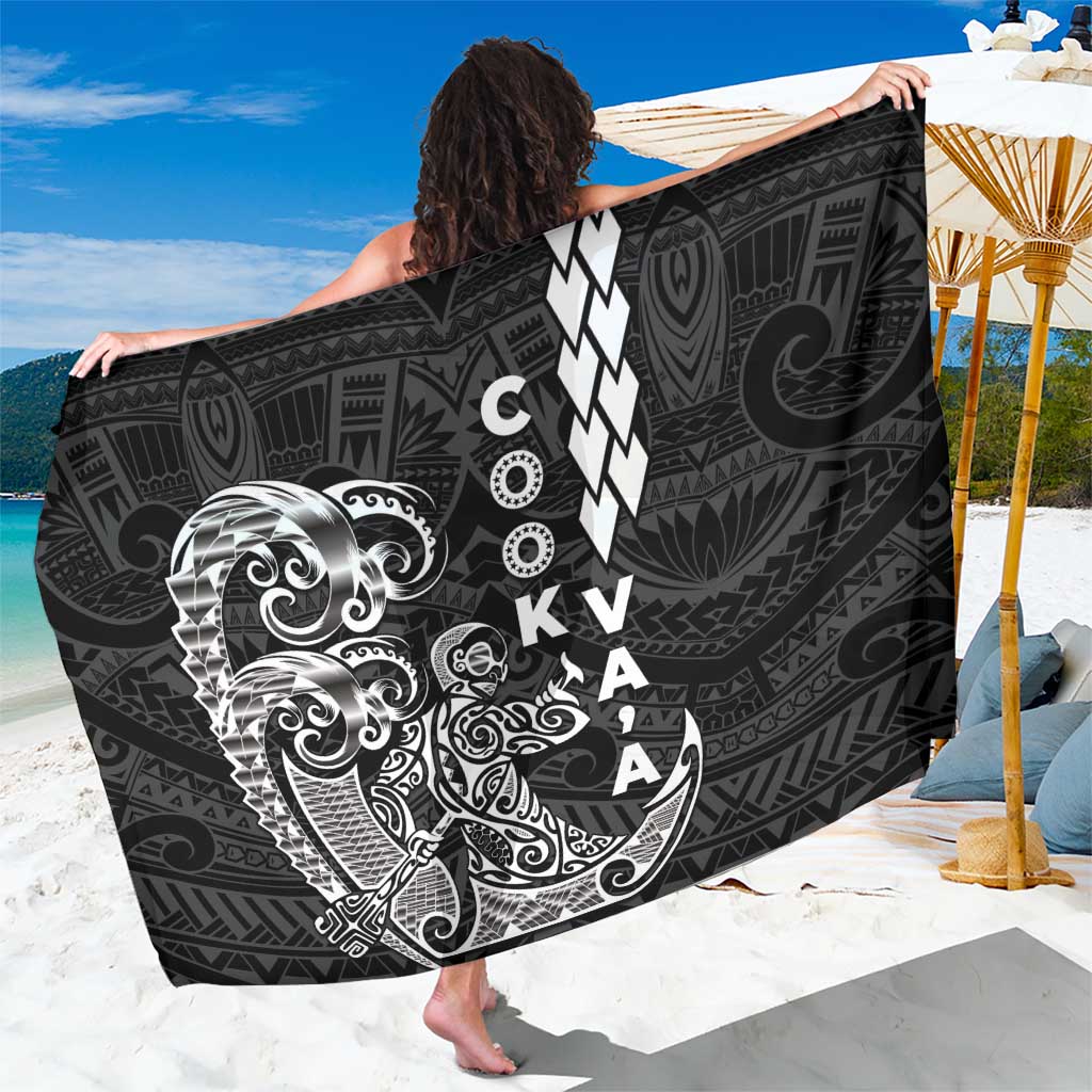 Cook Islands Va'a Polynesian Art Tattoo Sarong Black Color LT03 One Size 44 x 66 inches Black - Polynesian Pride