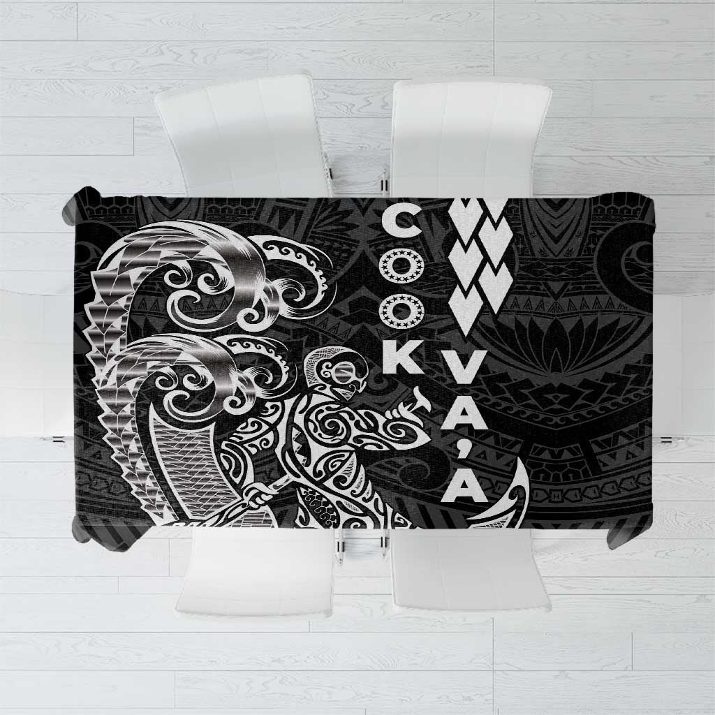 Cook Islands Vaa Polynesian Art Tattoo Tablecloth Black Color