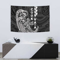 Cook Islands Va'a Polynesian Art Tattoo Tapestry Black Color LT03 - Polynesian Pride