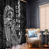 Cook Islands Va'a Polynesian Art Tattoo Window Curtain Black Color LT03 - Polynesian Pride