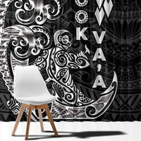 Cook Islands Va'a Polynesian Art Tattoo Window Curtain Black Color LT03 - Polynesian Pride