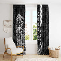 Cook Islands Va'a Polynesian Art Tattoo Window Curtain Black Color LT03 - Polynesian Pride