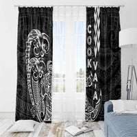 Cook Islands Va'a Polynesian Art Tattoo Window Curtain Black Color LT03 - Polynesian Pride