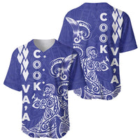 Cook Islands Va'a Polynesian Art Tattoo Baseball Jersey Blue Color LT03 - Polynesian Pride